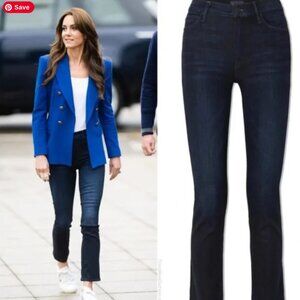 MOTHER The Mid Rise Dazzler Ankle Straight Leg Jeans in Now or Never Wash 27